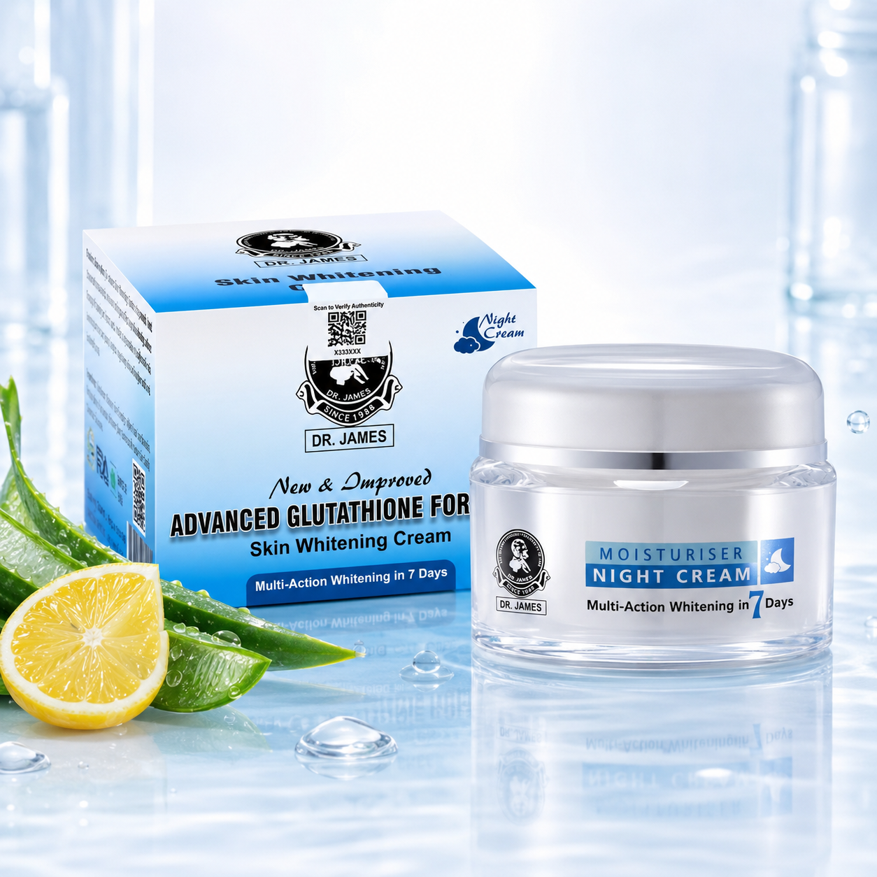 Dr. James Advanced Glutathione Night Cream – Radiance Support Night Care Cream for Glowing-Looking Skin