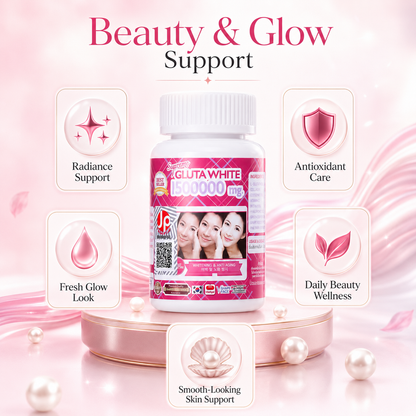 Supreme Gluta White 1500000mg Glutathione Collagen Capsules – Daily Beauty Supplement for Skin Radiance, Glow Support & Wellness Care