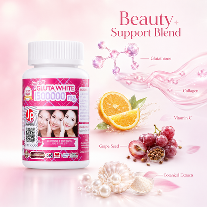 Supreme Gluta White 1500000mg Glutathione Collagen Capsules – Daily Beauty Supplement for Skin Radiance, Glow Support & Wellness Care