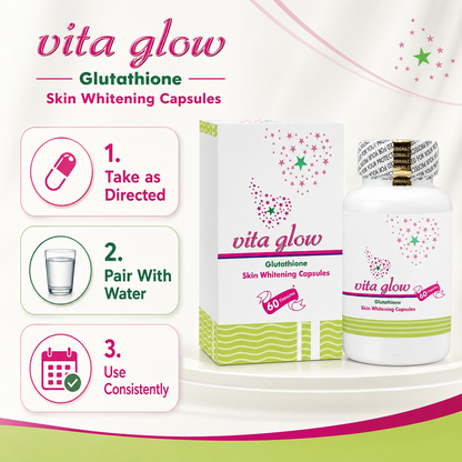 Vita Glow Glutathione Capsules – 60 Count Daily Beauty Supplement for Skin Radiance, Glow Support & Wellness Care