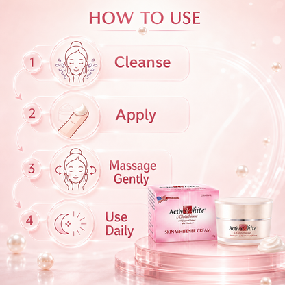 Active White L-Glutathione Night Cream with Vitamin C – Radiance Support Night Care Cream, 30g