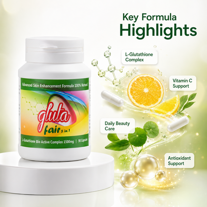 Gluta Fair 5 in 1 Glutathione 1500mg Capsules – 90 Caps