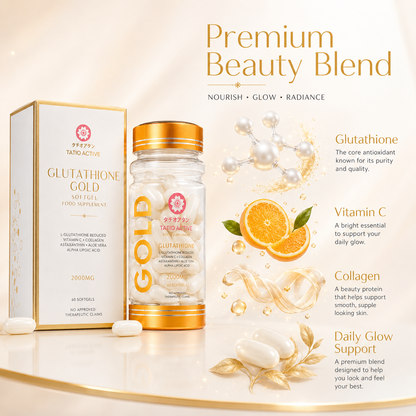 Tatio Active Gold Glutathione 2000mg Skin Glowing Softgels