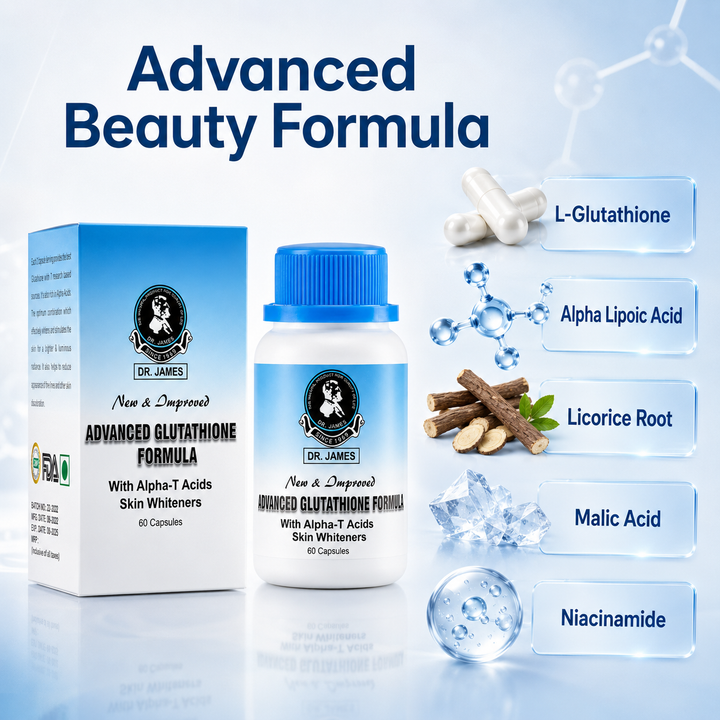 Translation missing: en.Formula breakdown graphic detailing the 1000mg L-glutathione, niacinamide, and alpha lipoic acid antioxidant blend