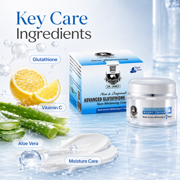 Translation missing: en.Texture breakdown graphic detailing the lightweight, non-greasy moisturizing formula of Dr. James night care cream
