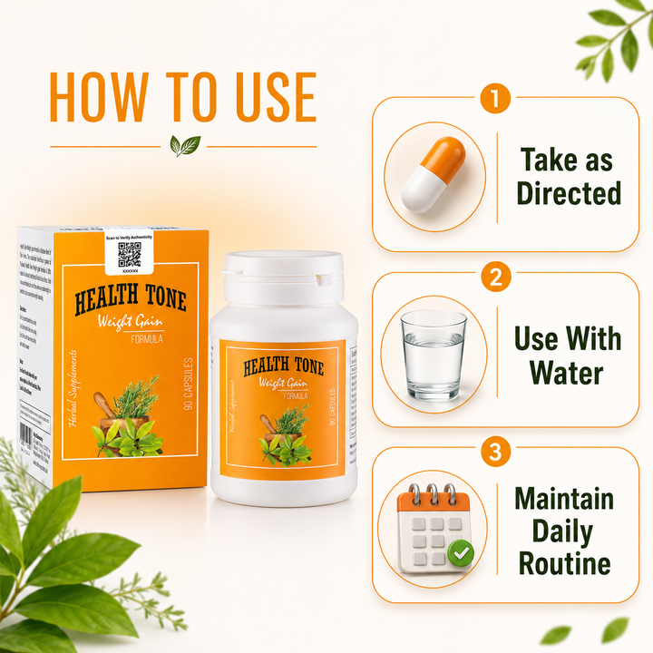 Translation missing: en.Health Tone wellness supplement panel highlighting balanced nutrition habits and daily appetite support benefits