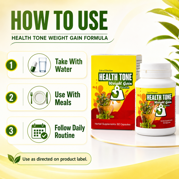 Translation missing: en.Health Tone wellness supplement panel highlighting balanced nutrition habits and daily appetite support benefits for adults